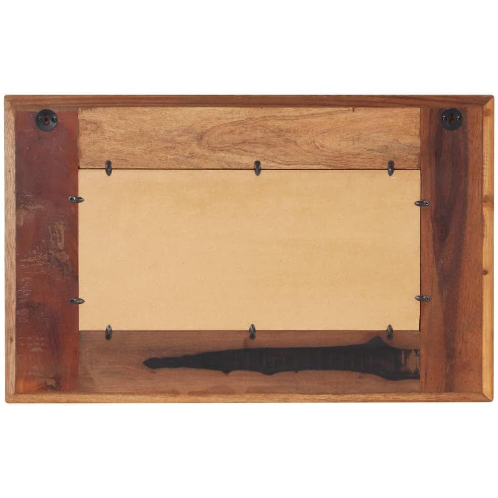 Specchio Decorato con Buddha 80x50cm Legno Massello di Recupero - Foto 2