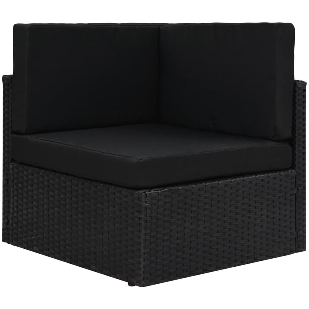 Divano ad Angolo Modulare in Polyrattan Nero - Foto 1