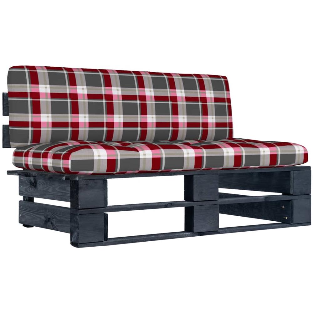 Divano Centrale Giardino su Pallet Nero Legno Pino Impregnato - Foto 1