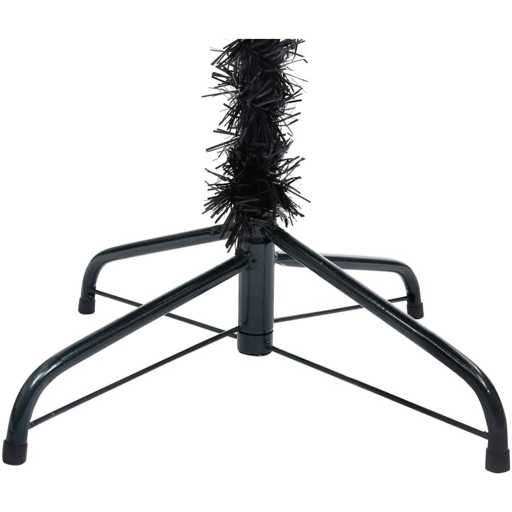 Set Albero Natale Artificiale con LED e Palline Nero 120 cm PVC - Foto 2
