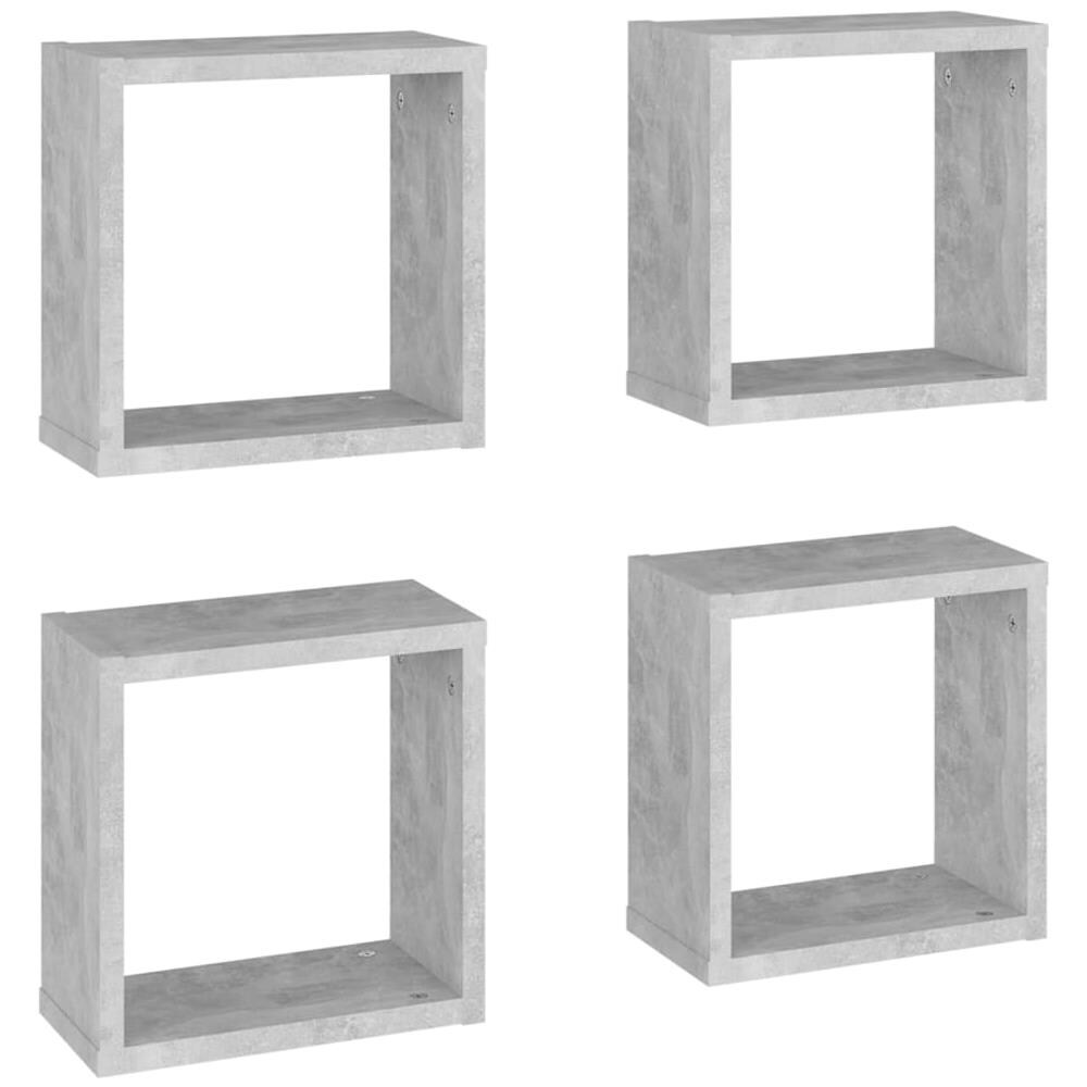 Mensole Parete a Cubo 4 pz Grigio Cemento 30x15x30 cm - Foto 2