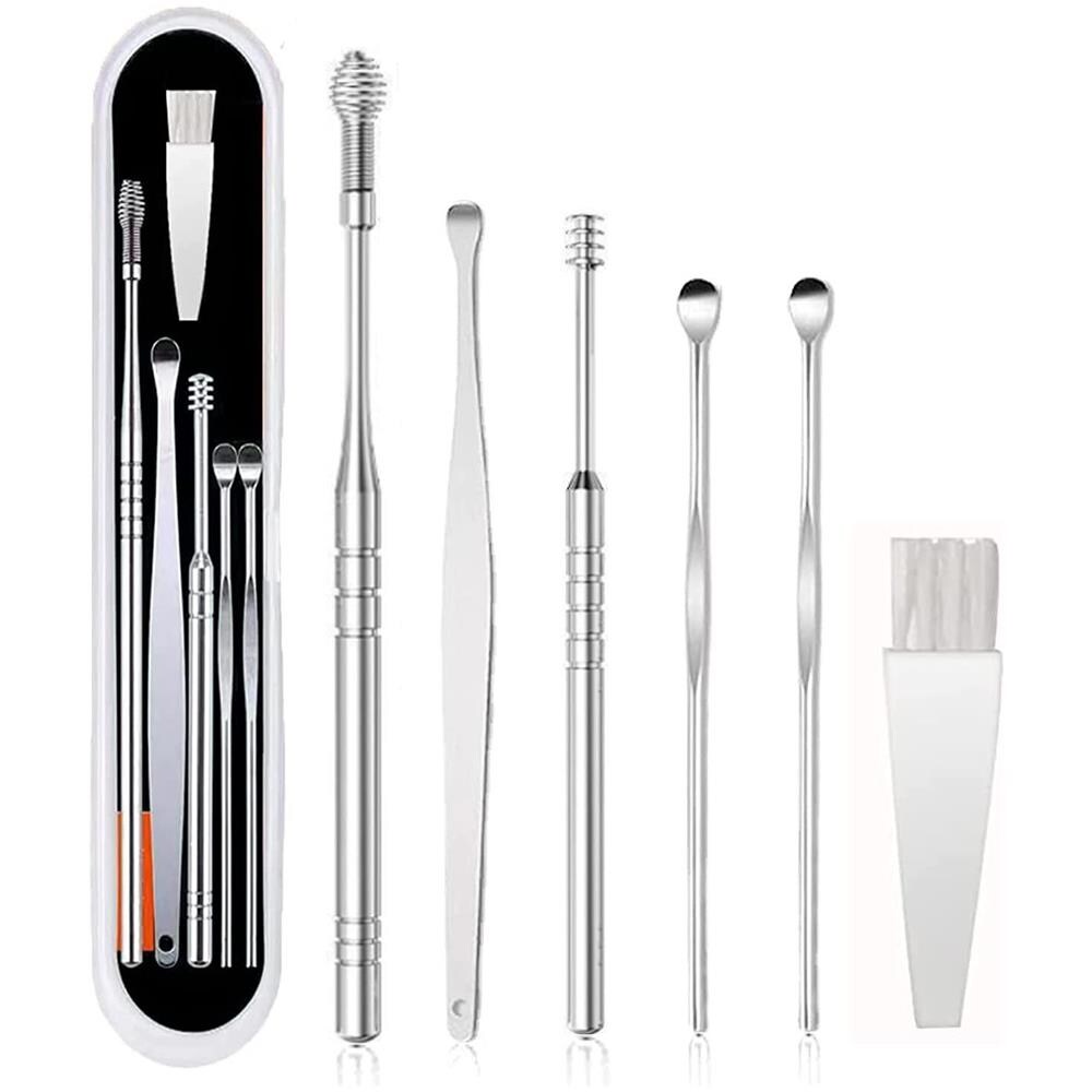 Set Per La Pulizia Delle Orecchie Dispositivo Per La Rimozione Del Cerume In Acciaio Inossidabile 6 Parti - Foto 1