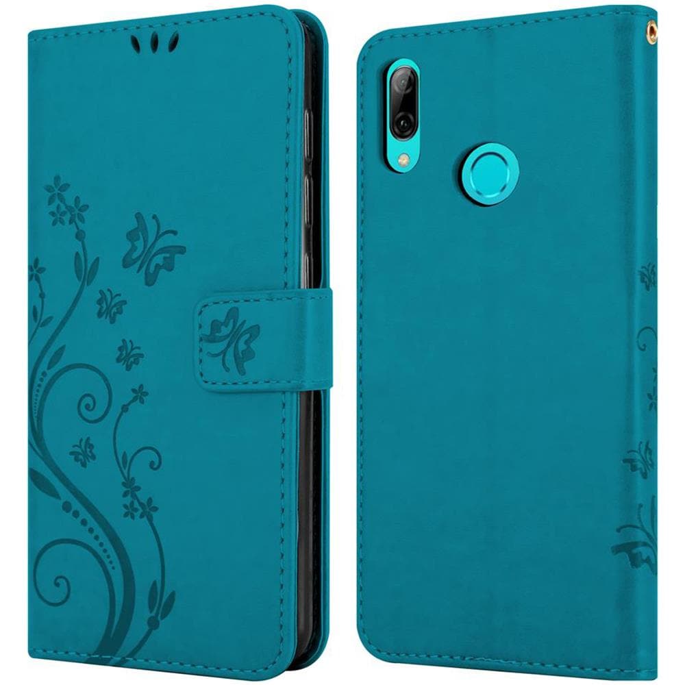 Custodia Compatibile Con Honor 10 Lite /p Smart 2019 In Blu Fiore - Coperchio Protettivo In Design Floreale Con Chiusura Magnetica, Funzione Stand E Slot Per Carte - Foto 8
