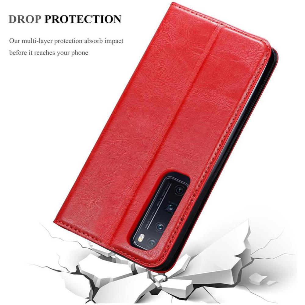Custodia Compatibile Con Honor Nova 7 Pro 5g In Rosso Mela - Coperchio Protettiva Con Chiusura Magnetica, Funzione Stand E Tasca Per Le Carte - Foto 8