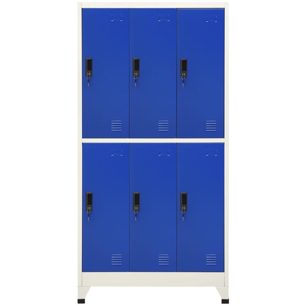 Armadietto con Serratura Grigio e Blu 90x45x180 cm in Acciaio - Foto 2