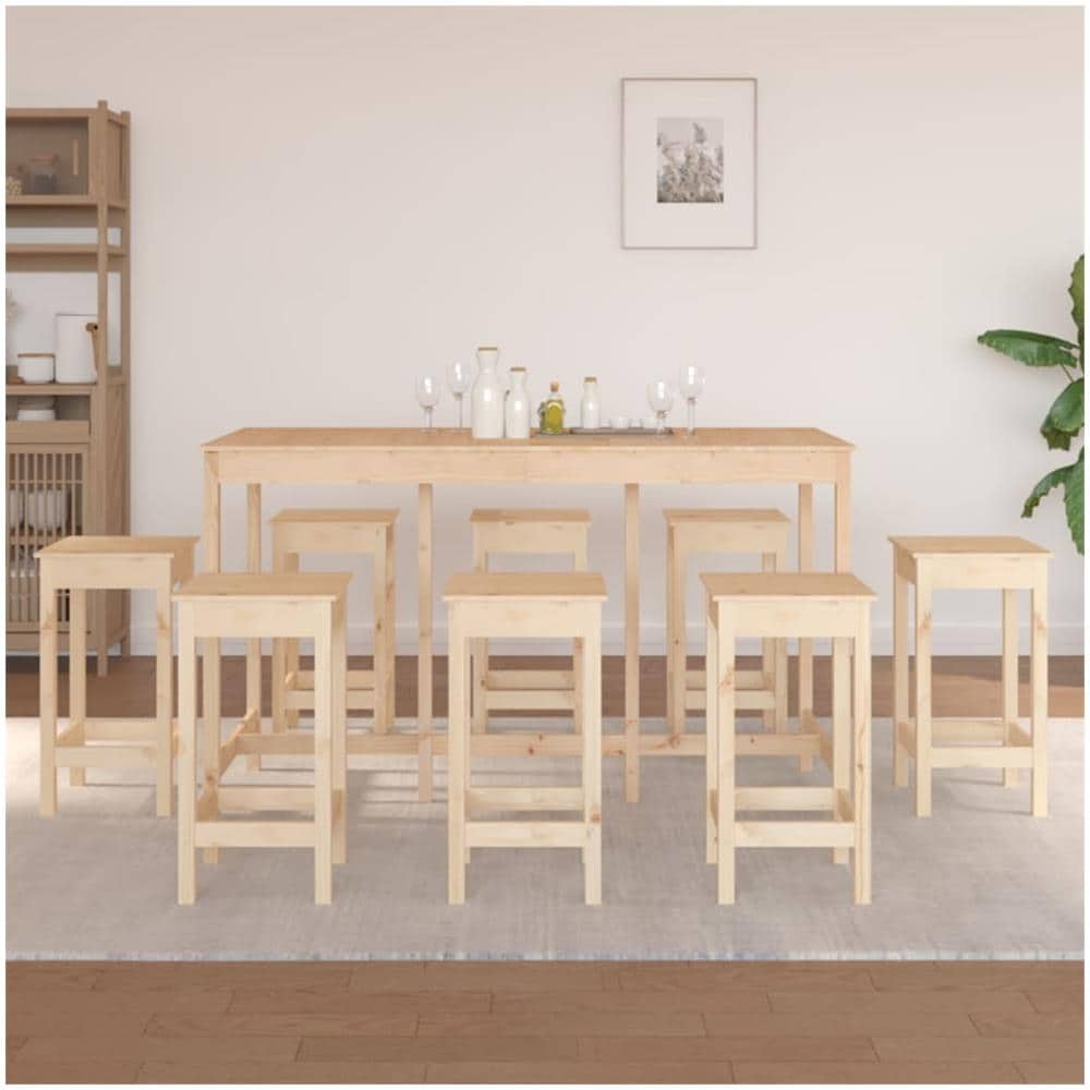 Set Da Bar 9 Pz In Legno Massello Di Pino - Foto 1