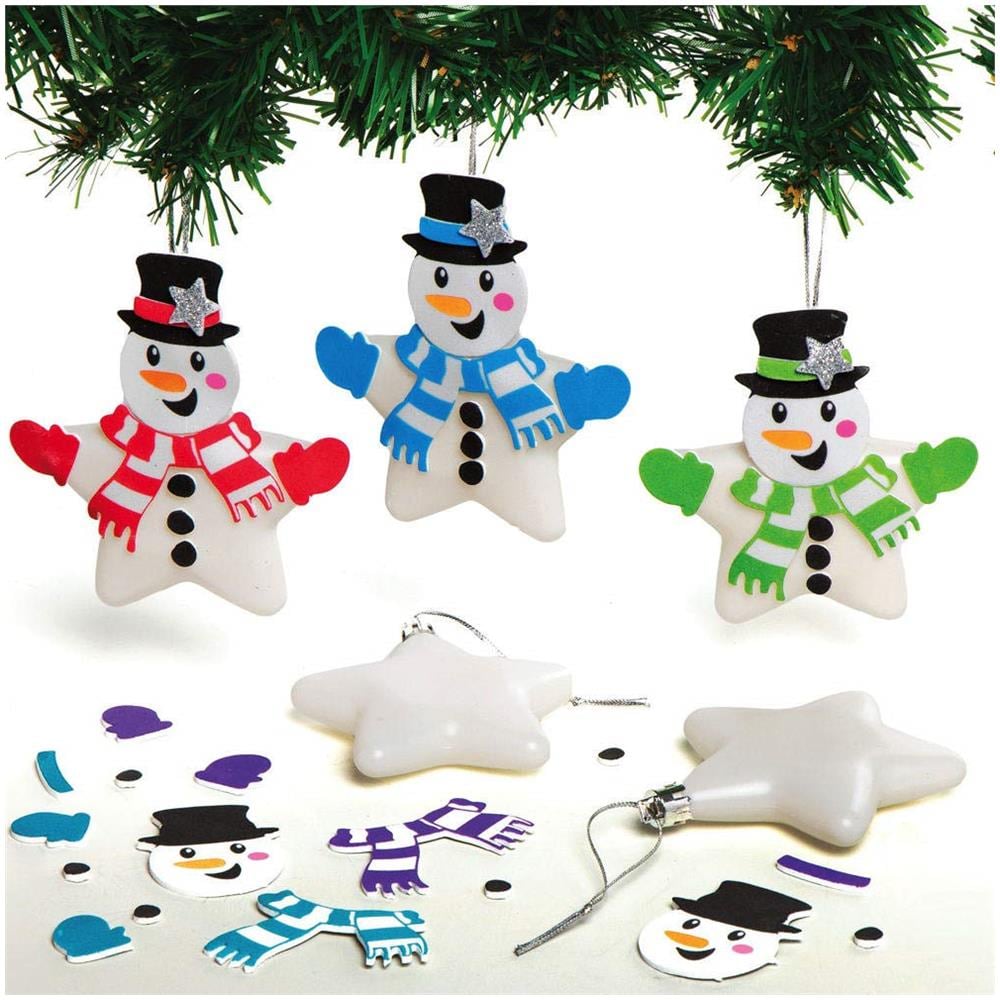 Ax514 Kit Ornamenti Stella Pupazzo Di Neve - Confezione Da 6, Decora Il Tuo Albero Di Natale Decorazione Per Lavoretti Artigianali Per Bambini - Foto 1