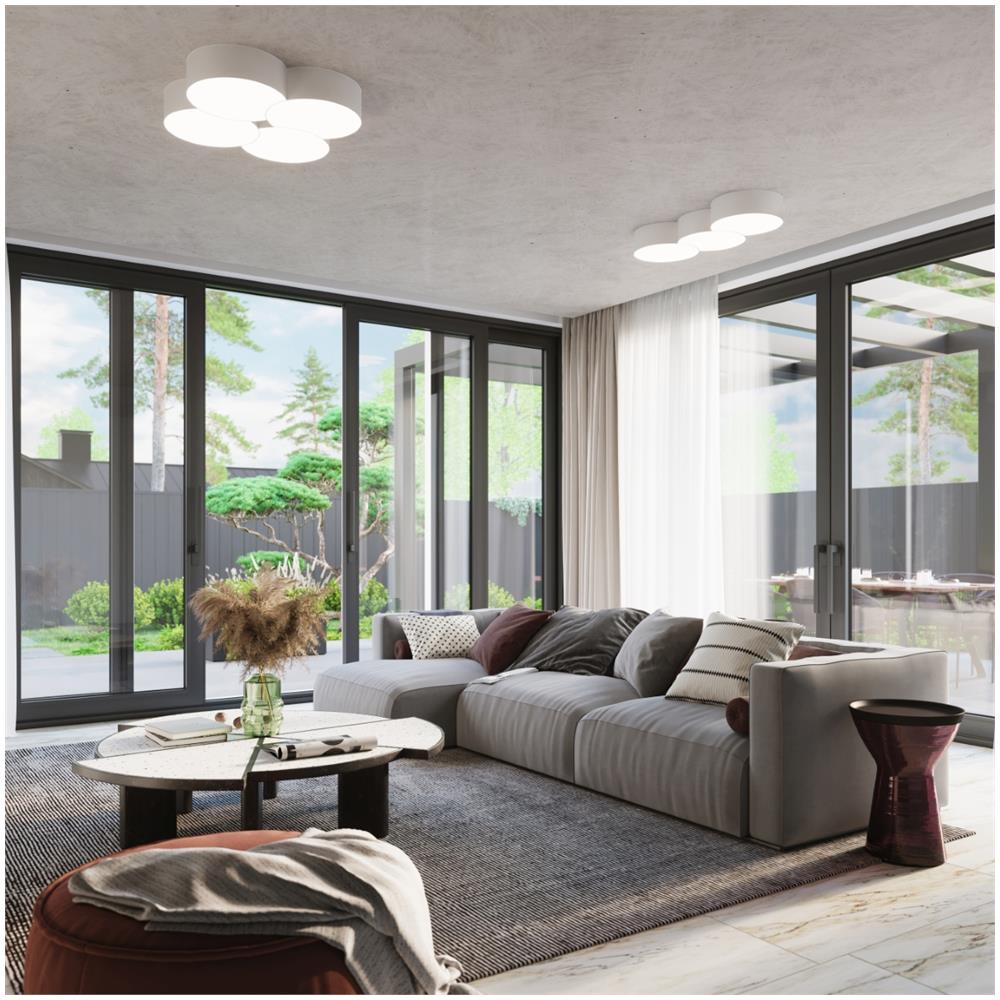 Lampada A Soffitto Circle 3b Bianco Sl. 1052 - Moderno Lampade Da Soffitto Bianco 11.5x64.5x64.5 Cm - Foto 7