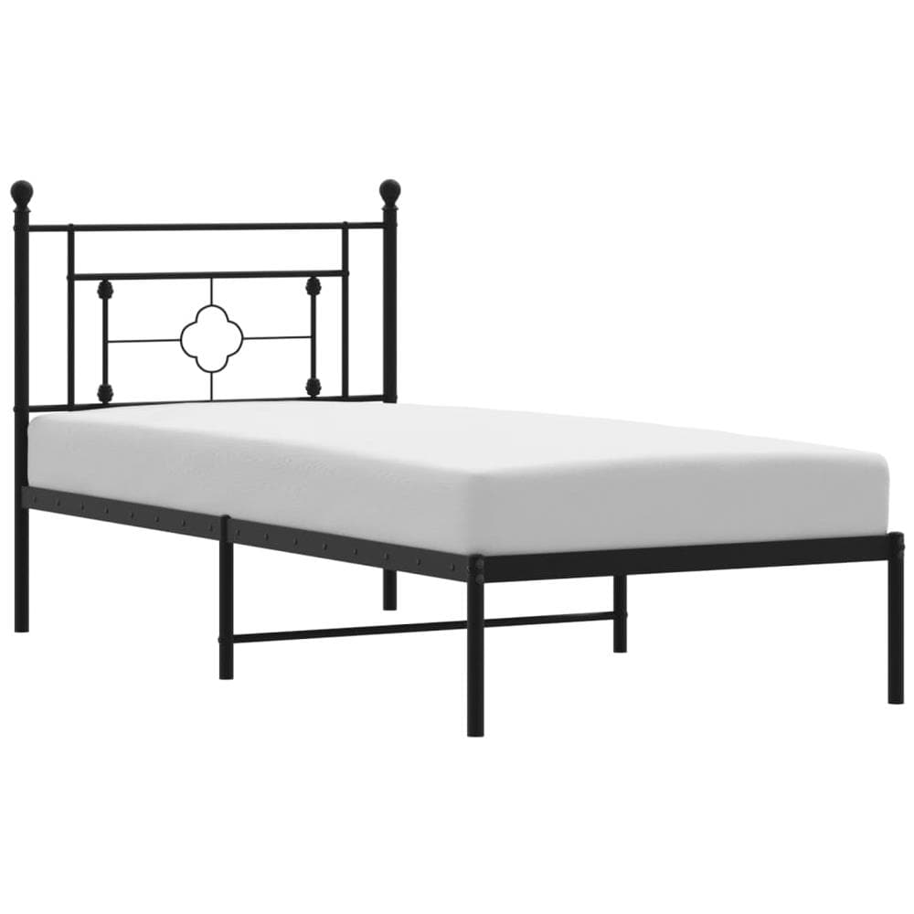 Giroletto Con Testiera In Metallo Nero 90x190 Cm - Foto 2