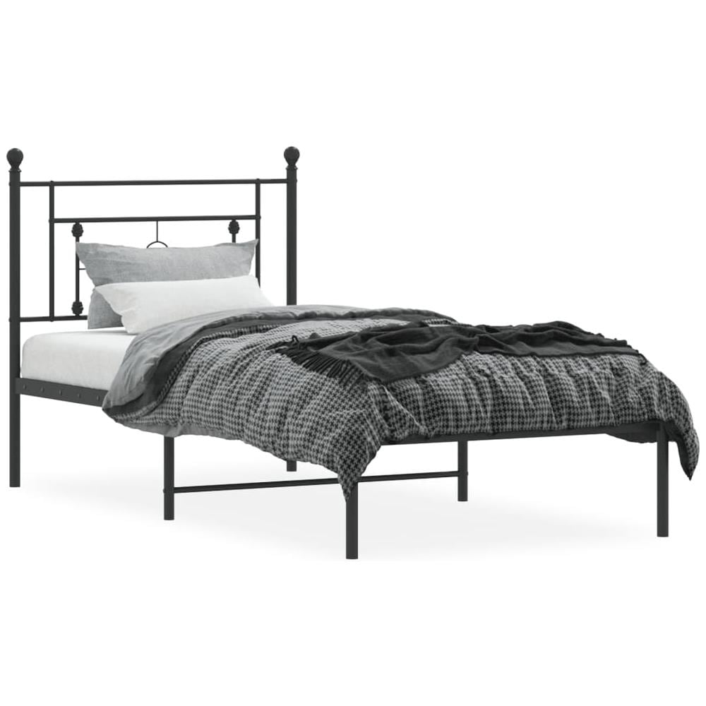 Giroletto Con Testiera In Metallo Nero 90x190 Cm - Foto 3