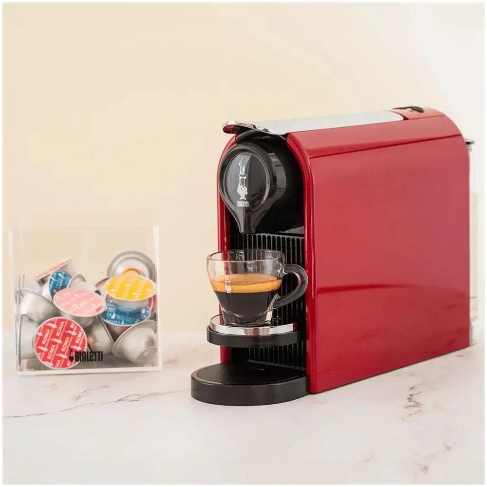 Macchina da Caffè Espresso Semi Automatica GIOIA PLUS Serbatoio 0.5 Lt. Potenza 1200 Watt Colore Nero Rosso Argento + 48 pz Capsule - Foto 4