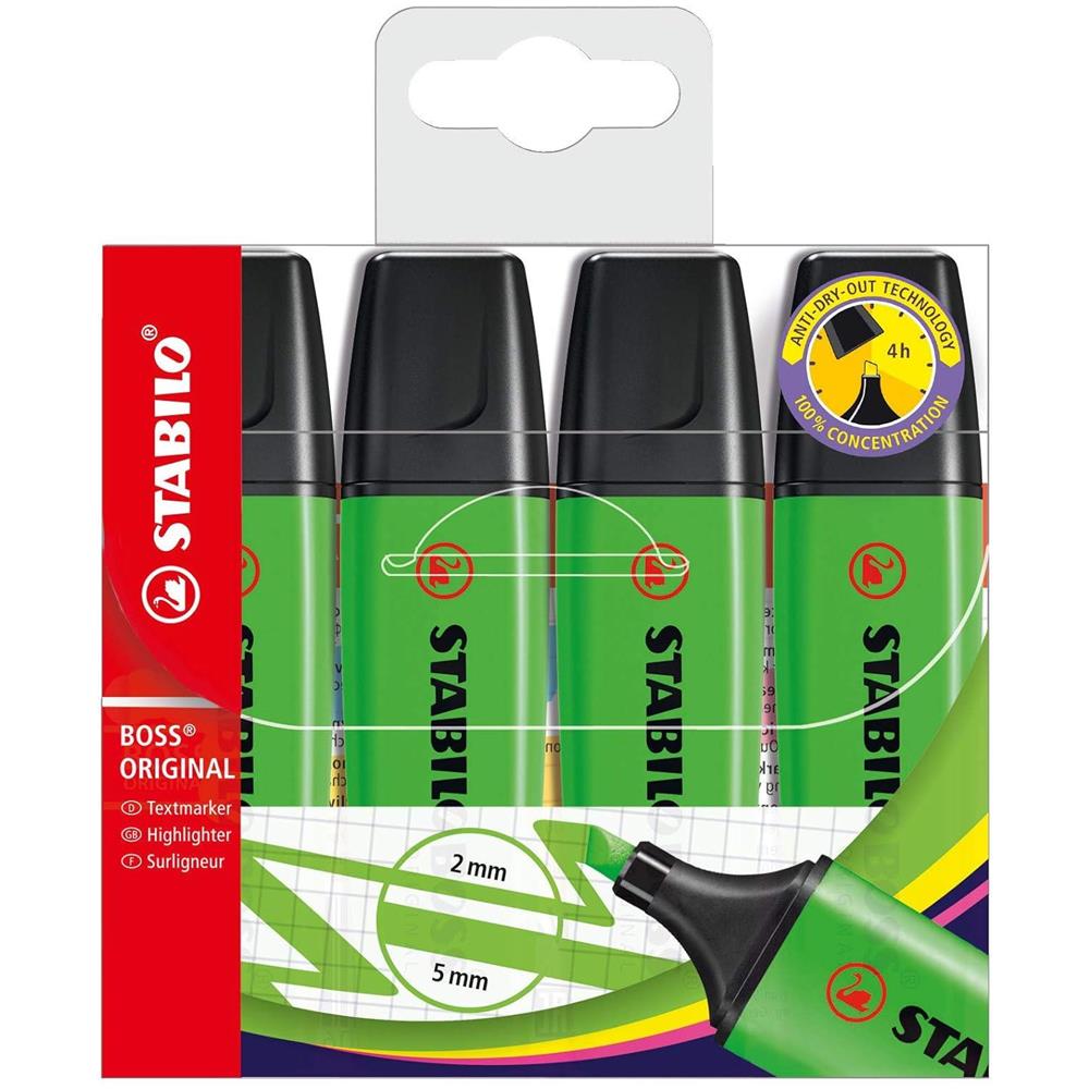 BOSS ORIGINAL - Evidenziatore - Astuccio da 4 - Verde - Foto 1