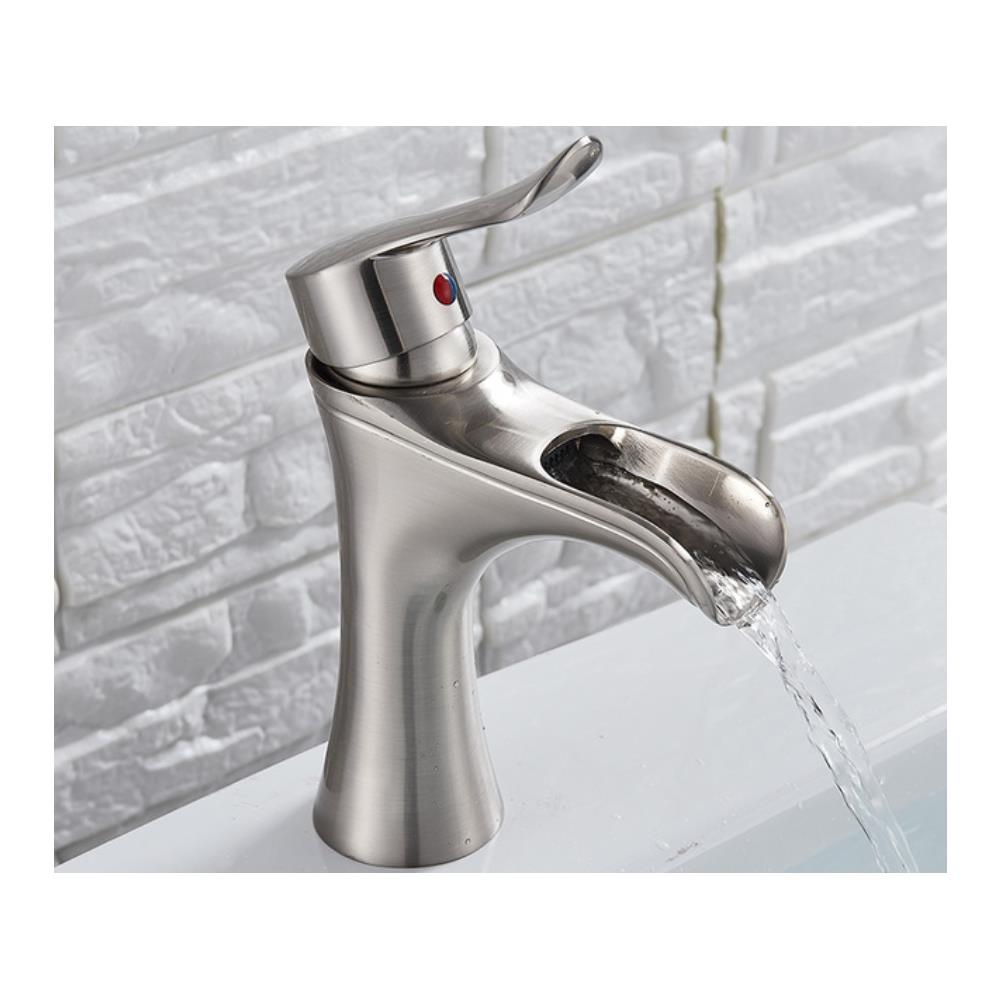 Rubinetto per lavabo da bagno, Blackswan, tipo Waterfall M5, modello nichel anticato, misura 18 cm - Foto 2