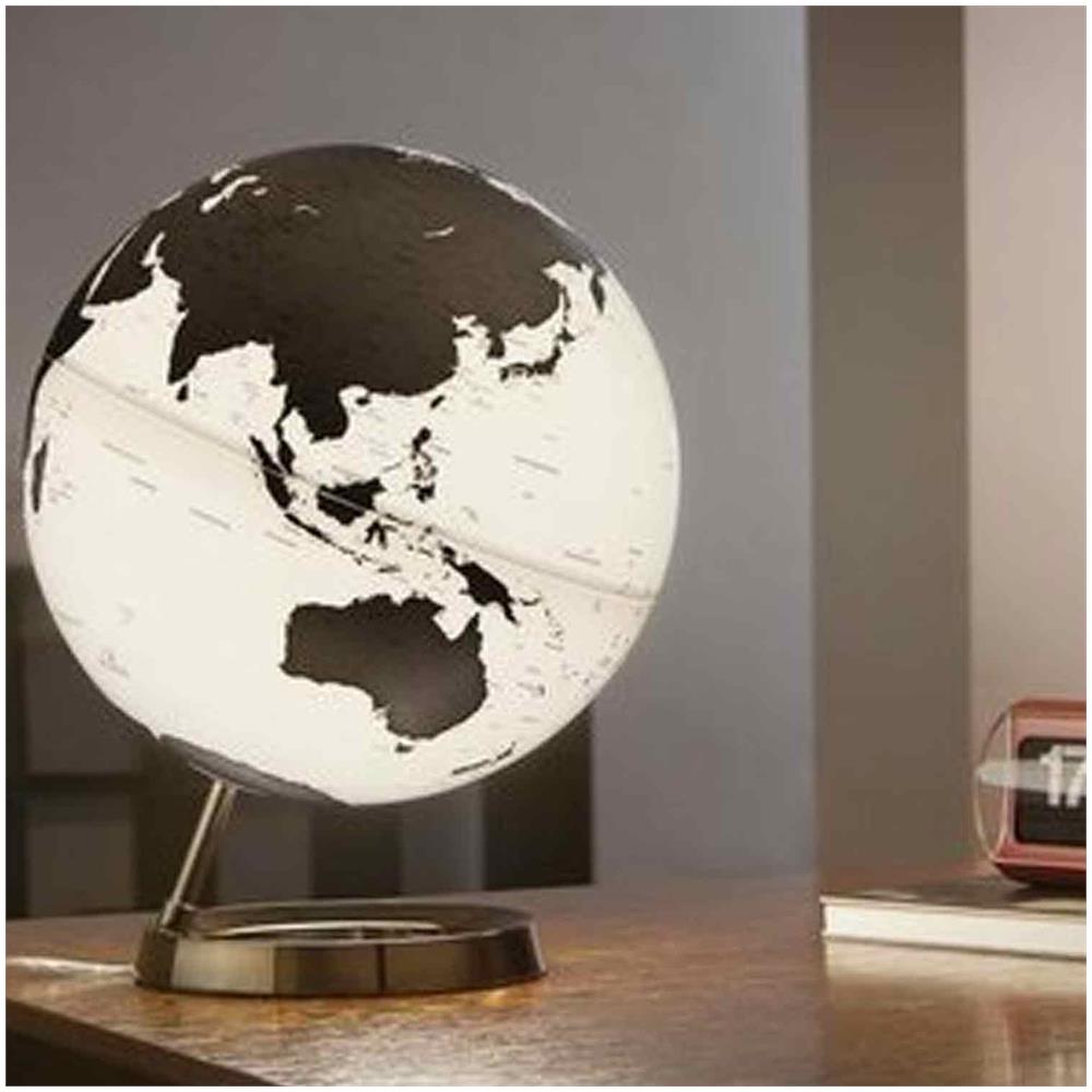Mappamondo Luminoso L&c Bright Charcoal Metal, Grigio Scuro Diametro: 30cm  - Foto 4