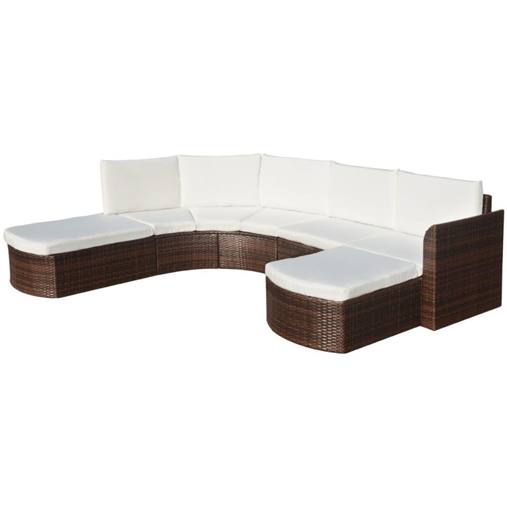 Set Divani Da Giardino 16 Pezzi In Polyrattan Marrone - Foto 2