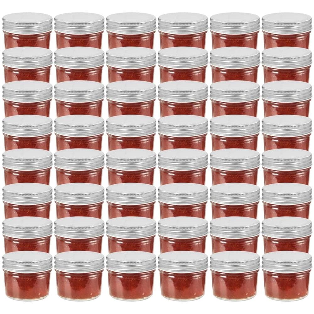 Vaso Per Marmellata In Vetro Coperchio Argento 48 Pz 110 Ml - Foto 1