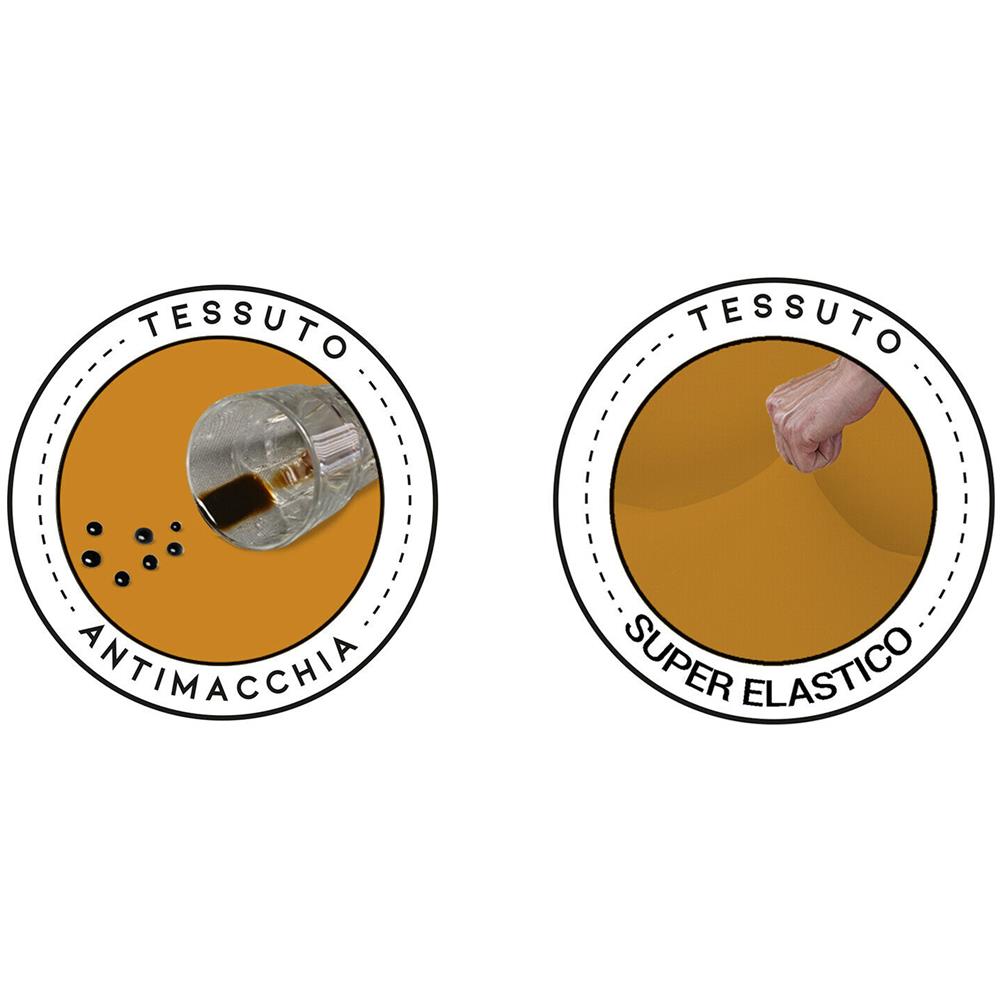 Copridivano Elasticizzato Antimacchia Con Braccioli Sagomati Made In Italy - 1 Posto Estensibile Da 85 A 100 Cm Oro - Foto 2