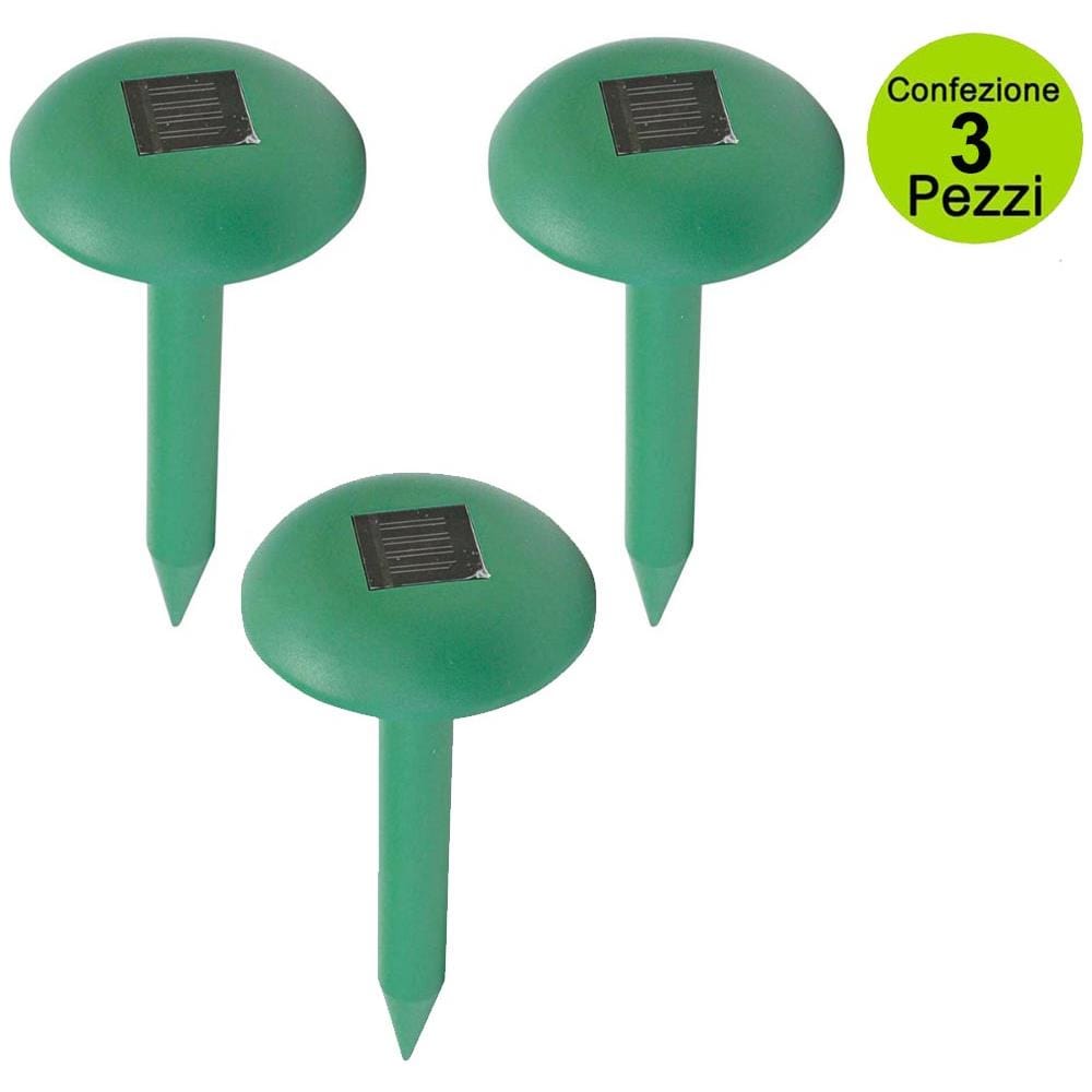 Multipack Da 3 Pz Scacciatalpe E Roditori Con Pannello Solare Repellente Talpe E Roditori Raggio 400 M2 - Foto 1
