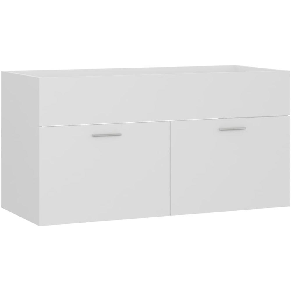 Mobile Sottolavabo Bianco 90x38,5x46 cm in Legno Multistrato - Foto 2