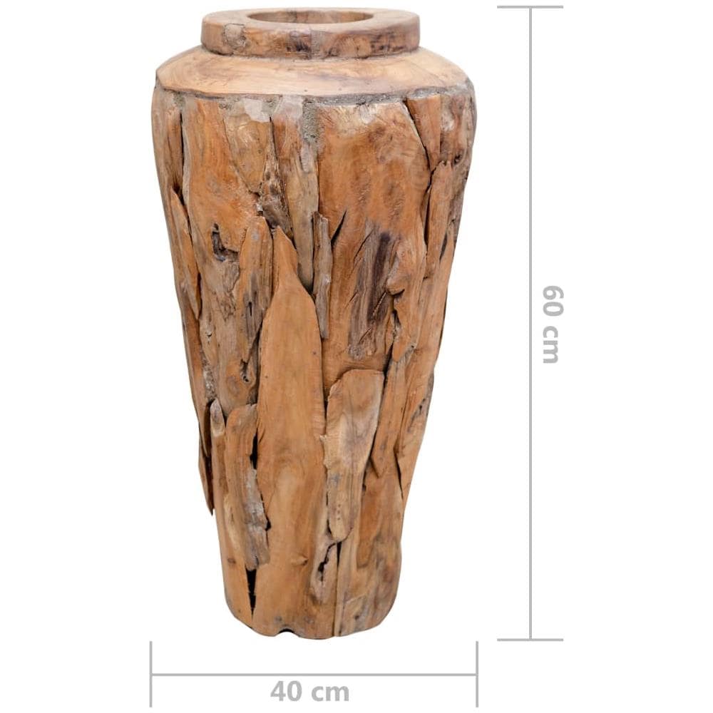 Vaso Decorativo 40x60 cm in Legno Massello di Teak - Foto 3