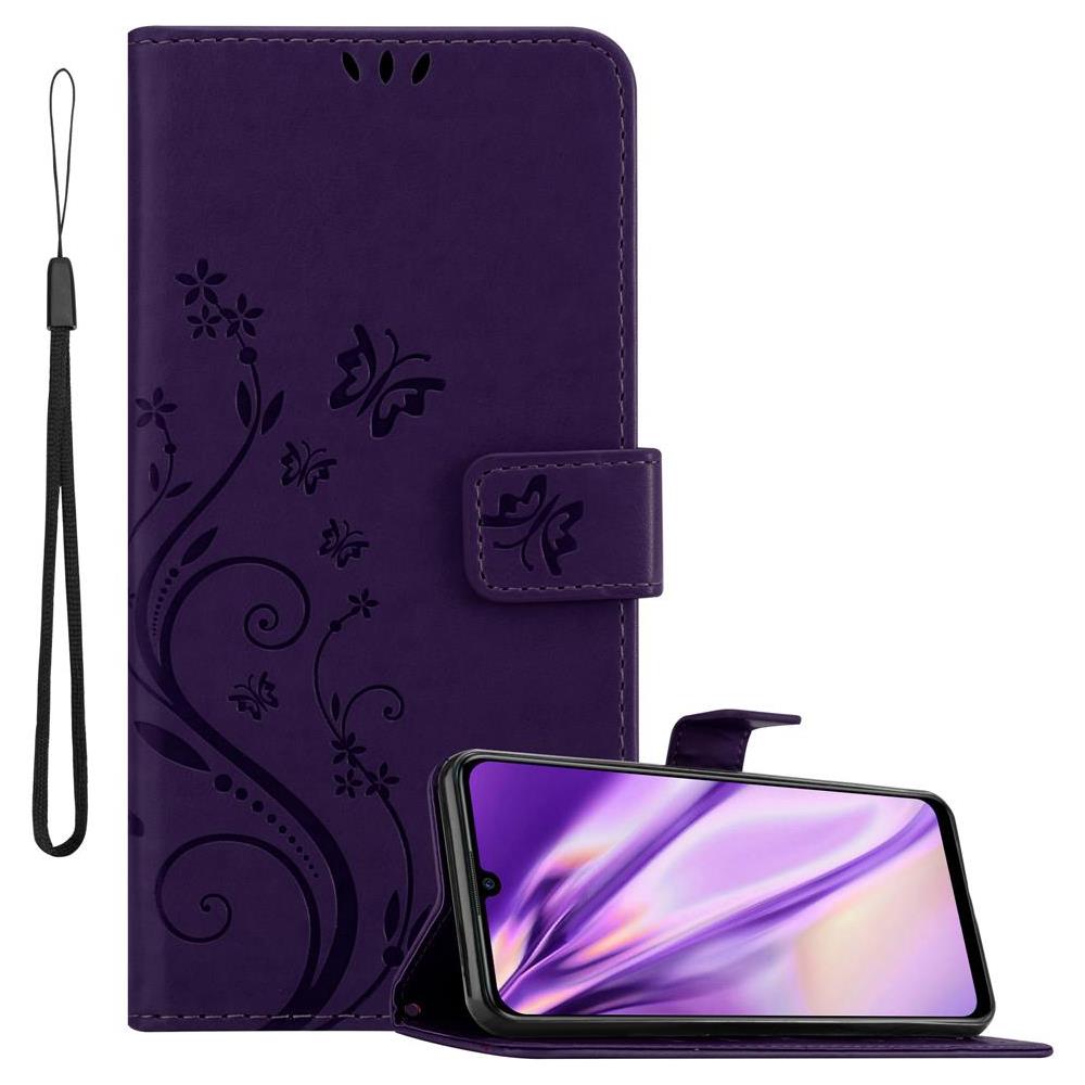 Custodia Compatibile Con Honor 10 Lite /p Smart 2019 In Lilla Scuro Fiore - Coperchio Protettivo In Design Floreale Con Chiusura Magnetica, Funzione Stand E Slot Per Carte - Foto 1