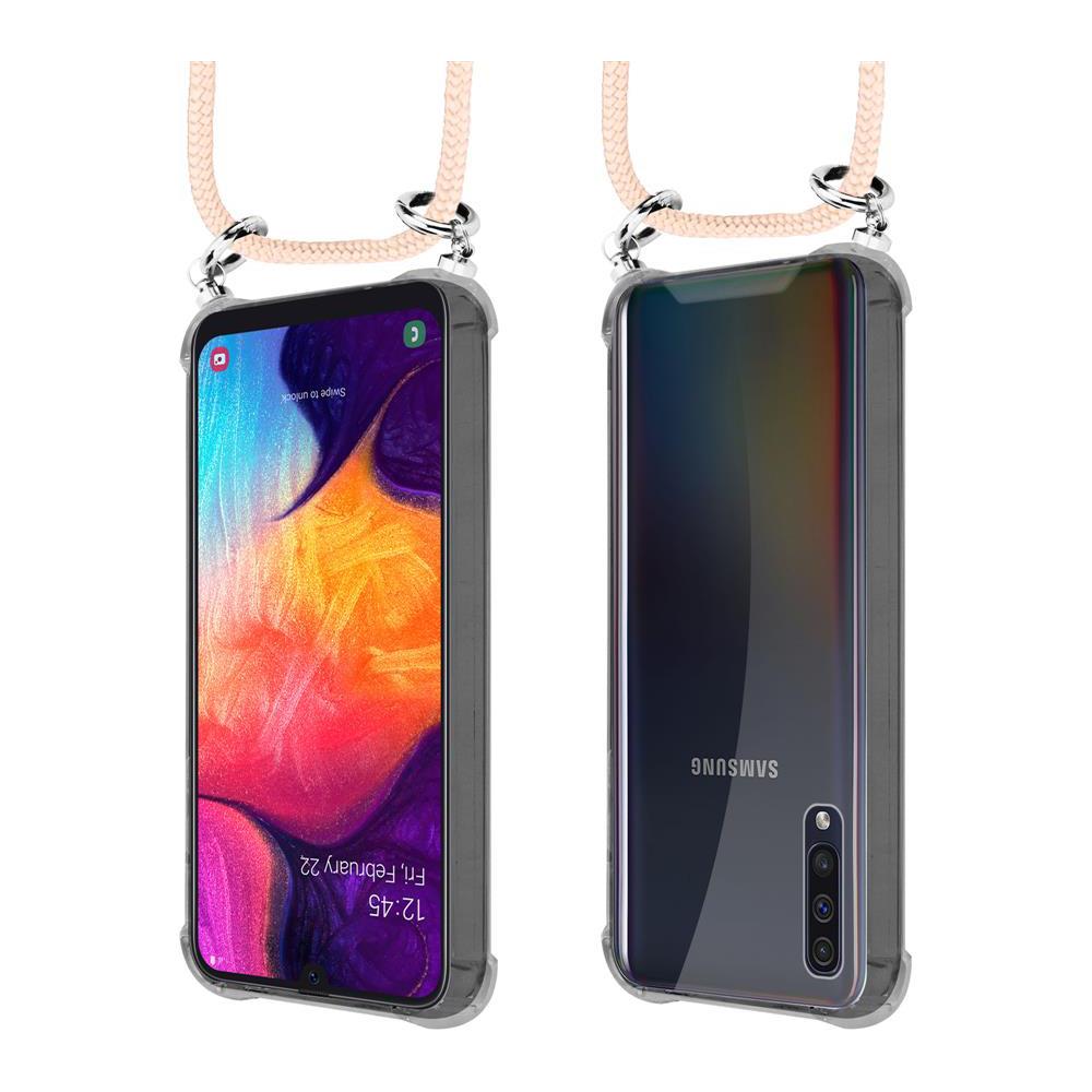Catena Di Telefoni Cellulari Compatibile Con Samsung Galaxy A50 In Or Rosato A Perla - Coperchio Protettivo In Silicone Con Anelli D'argento, Cinturino In Corda E Custodia Staccabile - Foto 8