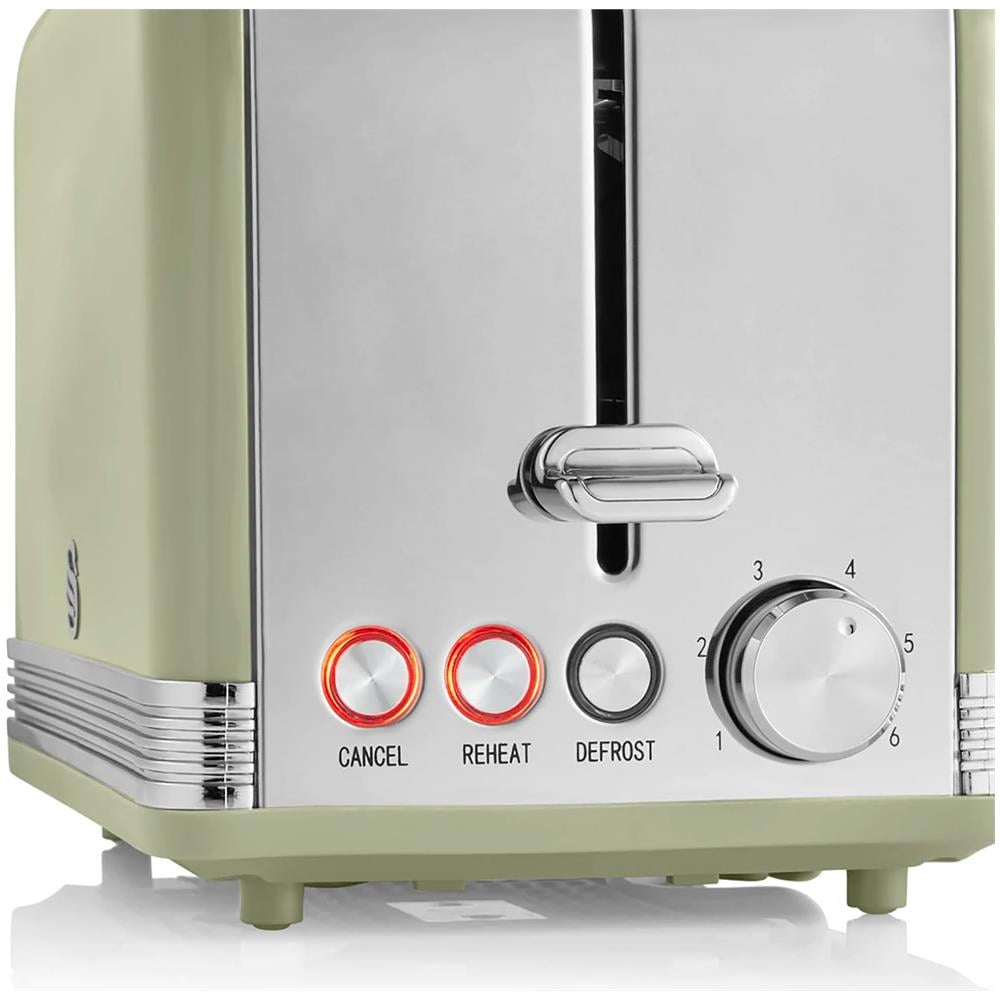 Tostapane A Fessura St19010gneu Retro Larga 2 Fette 3 Funzioni 6 Livelli Tostatura Vintage 800W Colore Verde - Foto 2