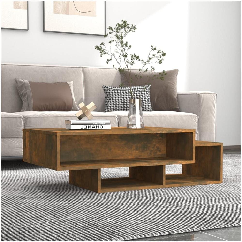 Tavolino Da Salotto Rovere Fumo 105x55x32 Cm Legno Multistrato - Foto 1