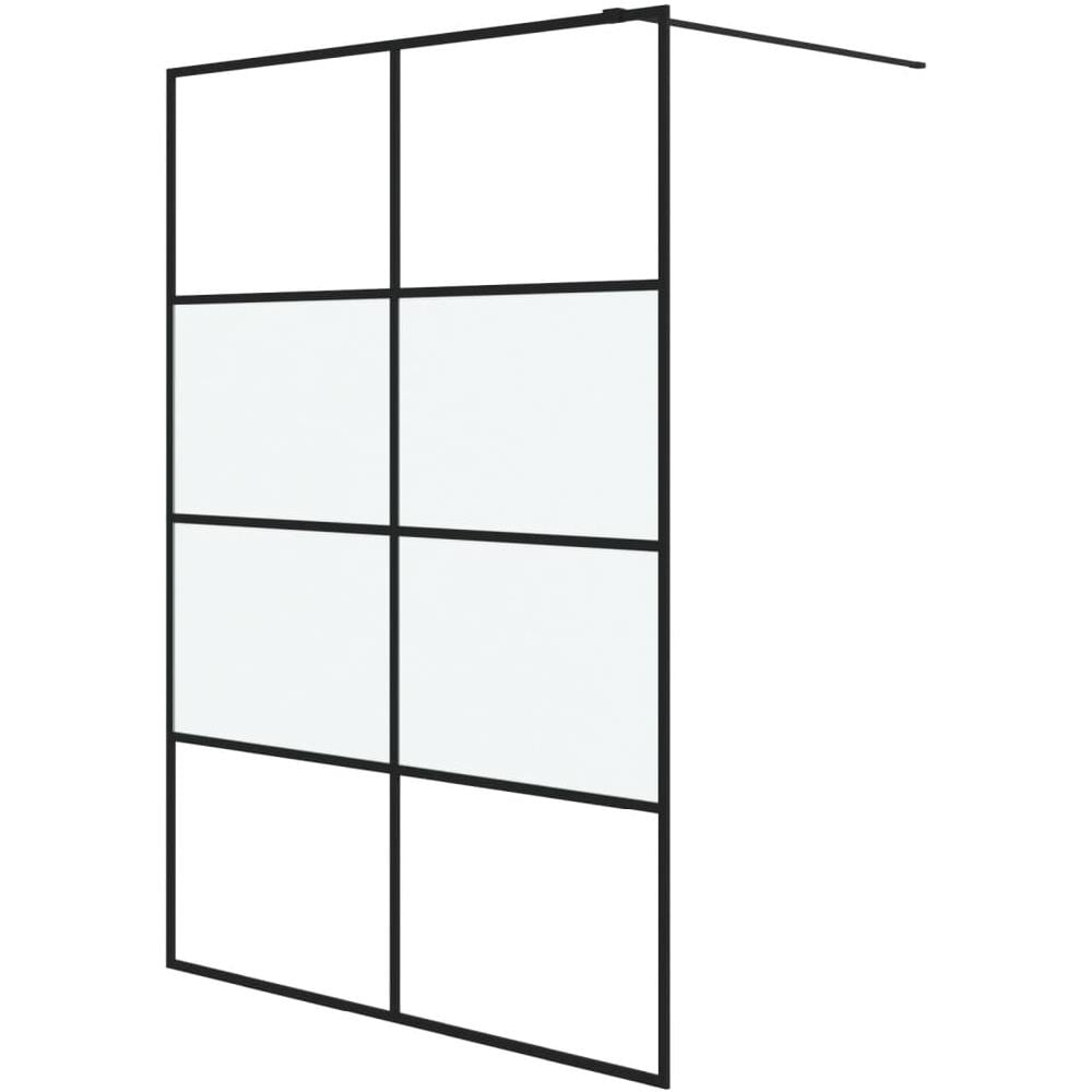 Parete Doccia Walk In Nera 140x195cm Vetro Semi Smerigliato Esg - Foto 1