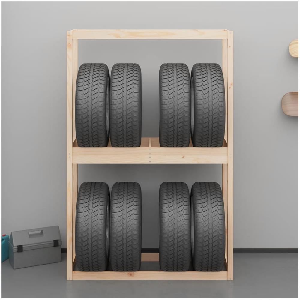 Portapneumatici 120x40x180 Cm In Legno Massello Di Pino - Foto 3