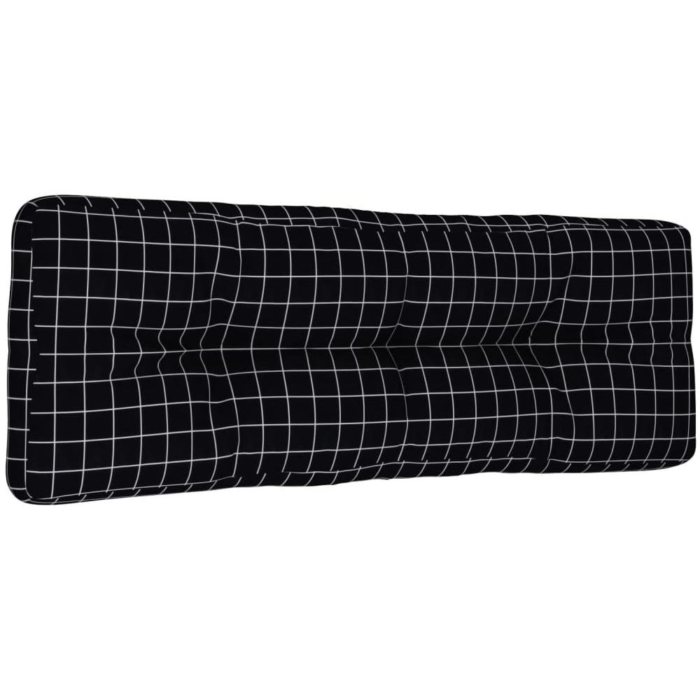Cuscino Divano Pallet Motivo A Quadri Nero 120x40x12 Cm Tessuto - Foto 2