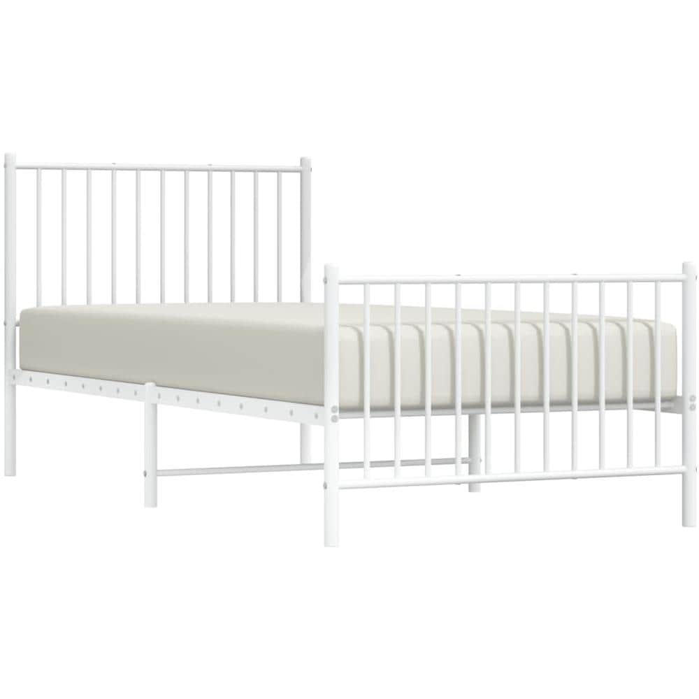 Giroletto Con Testiera E Pediera Metallo Bianco 90x200 Cm - Foto 2
