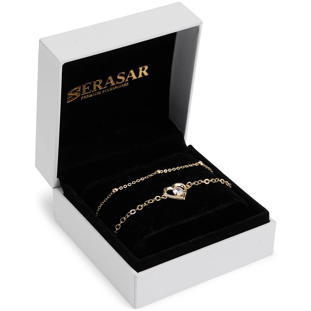 Cavigliera in Argento Sterling, ""Heart"", Oro - Foto 2