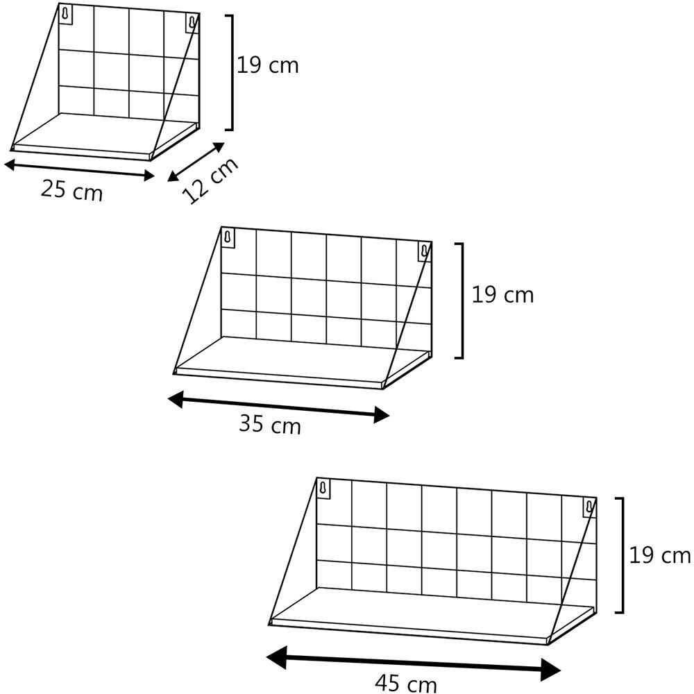 Set Di 3 Mensole Da Muro Amede In Metallo Nero - Foto 2