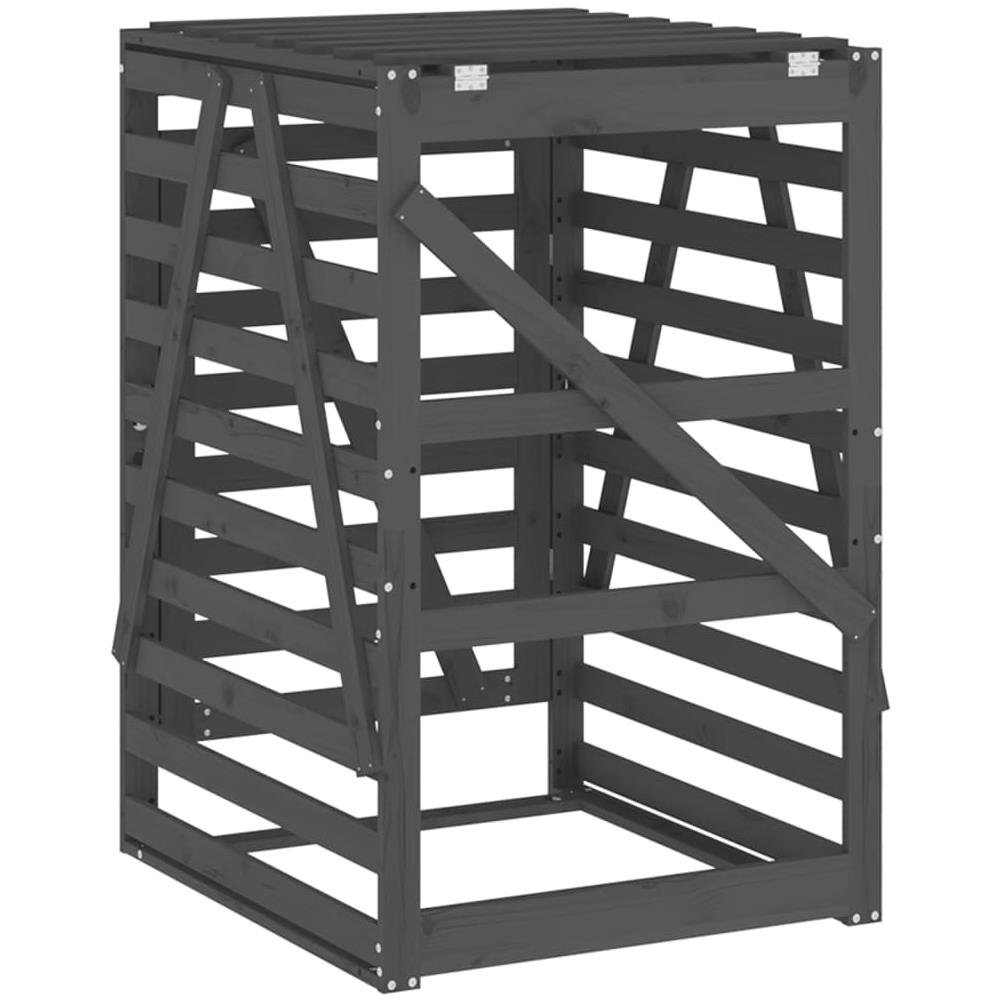 Copribidone Grigio 84x90x128,5 Cm In Legno Massello Di Pino - Foto 2