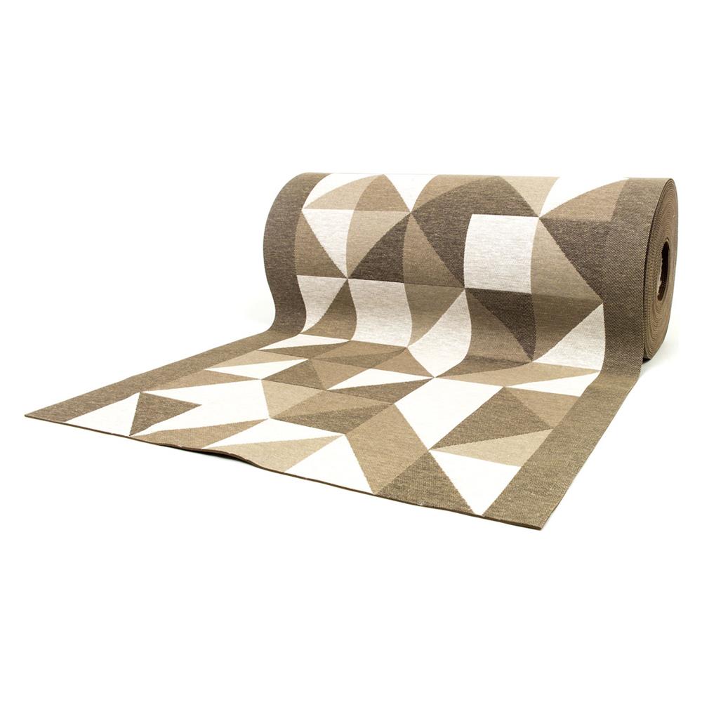 Tappeto Passatoia Cucina Antiscivolo In Tessuto Jacquard Disegno Origami Tortora 57x115 Tortora - Foto 1