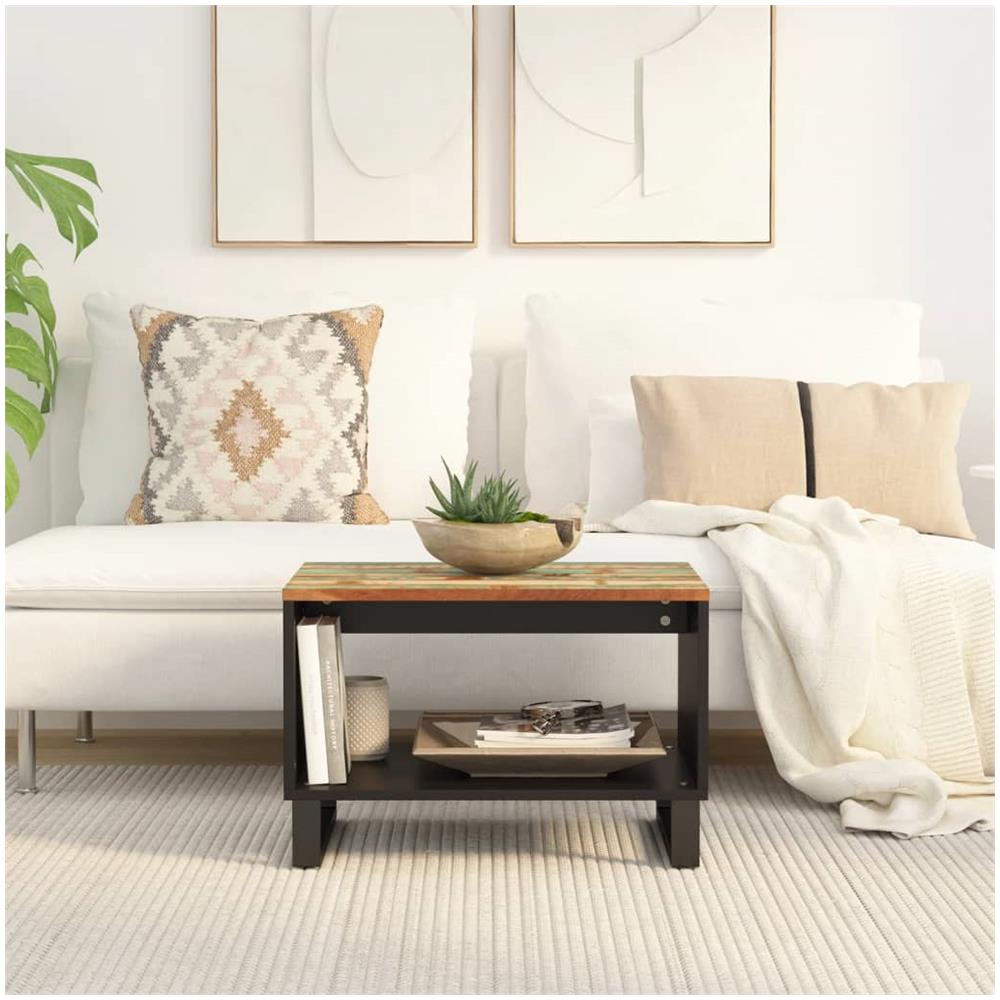 Tavolino Da Salotto 60x50x40 Cm In Legno Massello Di Recupero - Foto 1
