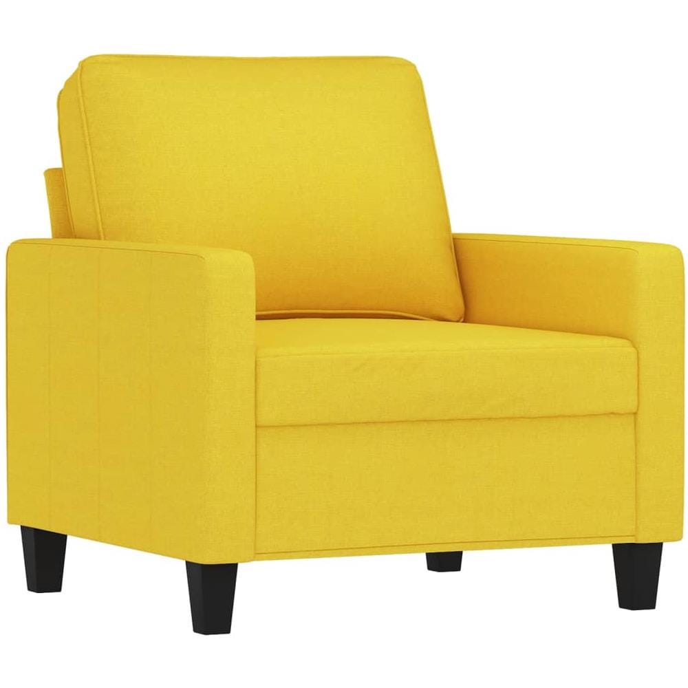 Set Di Divani 3 Pz Con Cuscini Giallo Chiaro In Tessuto - Foto 3