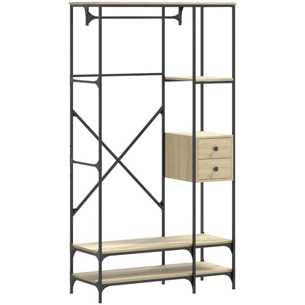 Appendiabiti con Scaffali Rovere Sonoma in Legno Multistrato - Foto 1