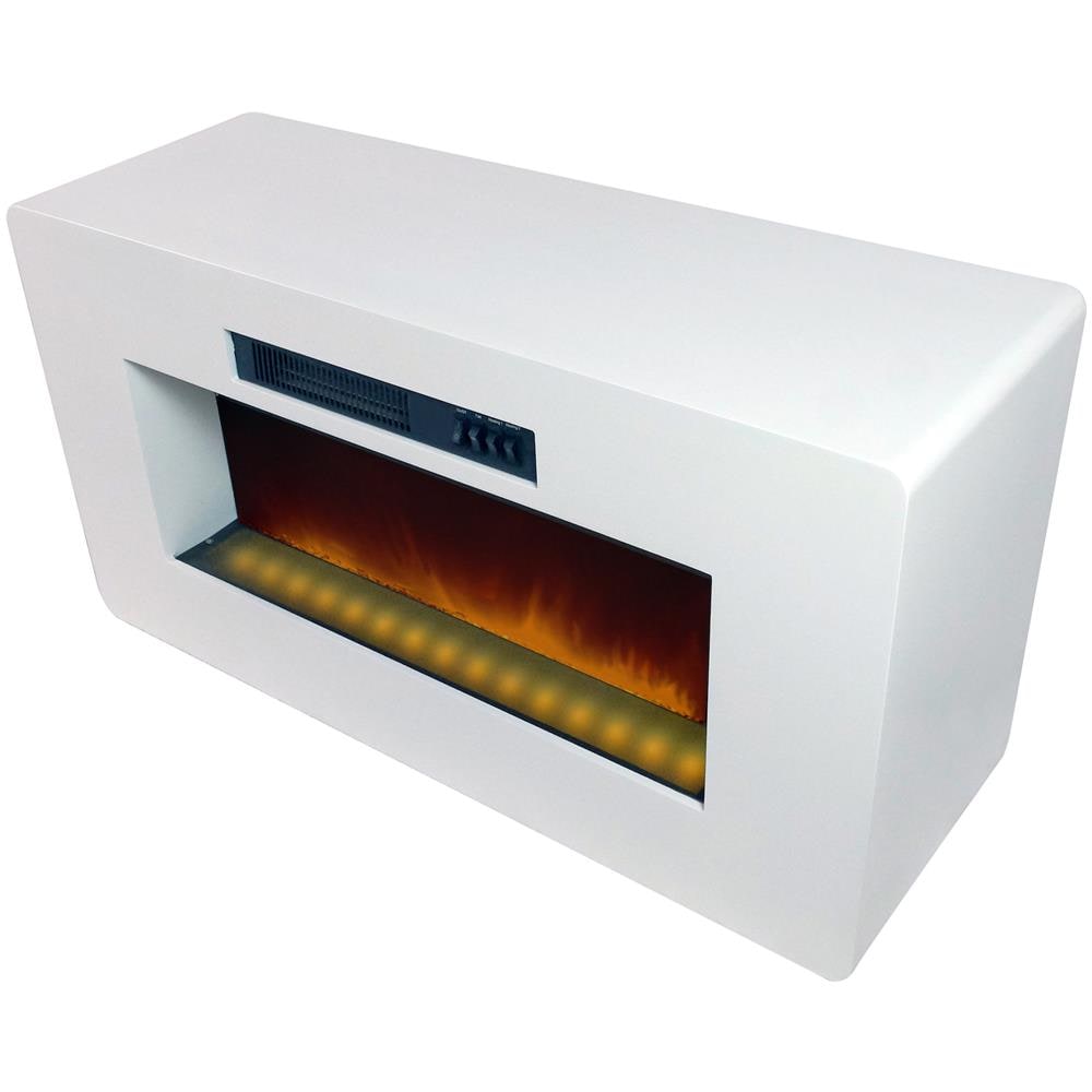 Chemin Arte 121 Caminetto Elettrico Porta Televisore Da 2000w Con Effetto Fiamma, Bianco - Foto 2