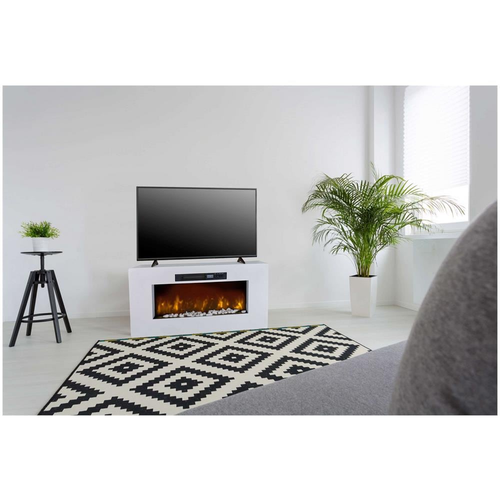 Chemin Arte 121 Caminetto Elettrico Porta Televisore Da 2000w Con Effetto Fiamma, Bianco - Foto 9