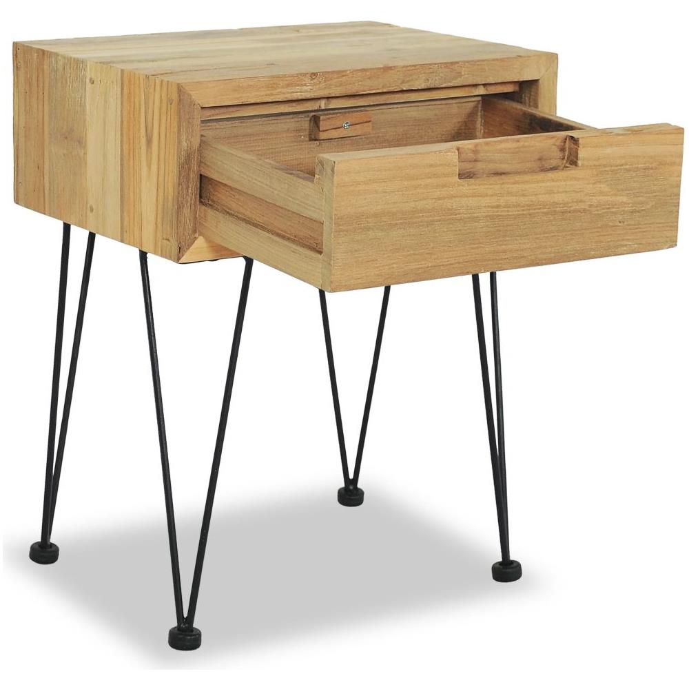 Comodino 40x30x50 Cm In Legno Massello Di Teak - Foto 7