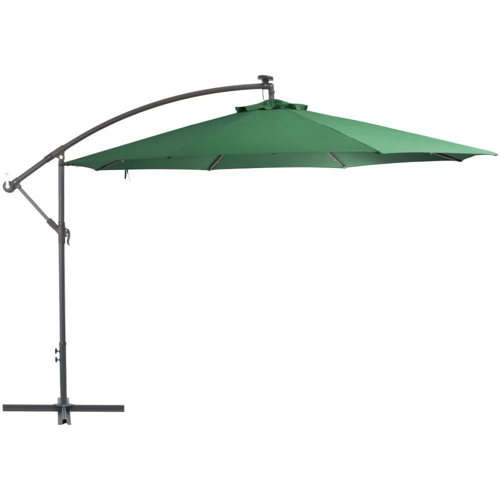 Ombrellone A Sbalzo Con Led E Palo In Metallo 350 Cm Verde - Foto 1