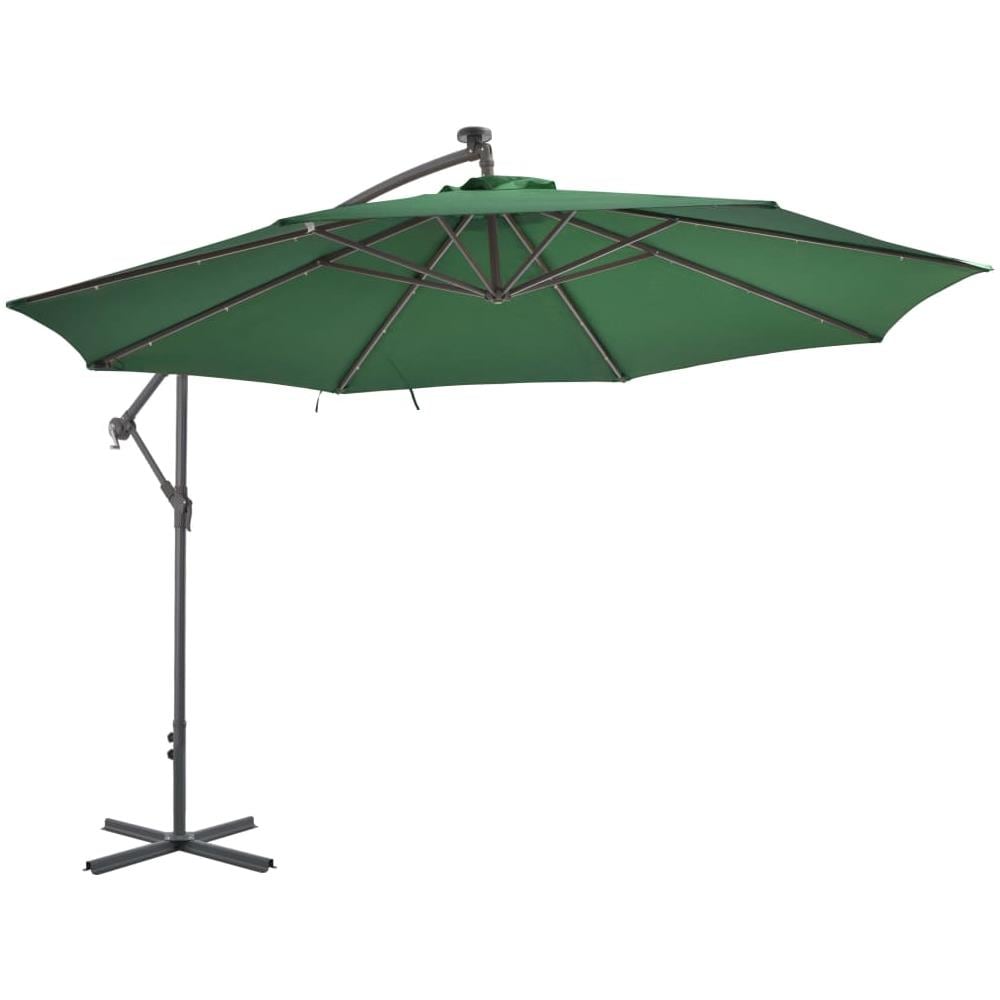 Ombrellone A Sbalzo Con Led E Palo In Metallo 350 Cm Verde - Foto 2