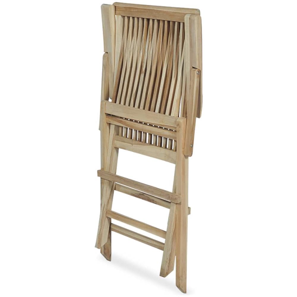 Set Da Pranzo Per Esterni 5 Pz In Legno Massello Di Teak - Foto 7