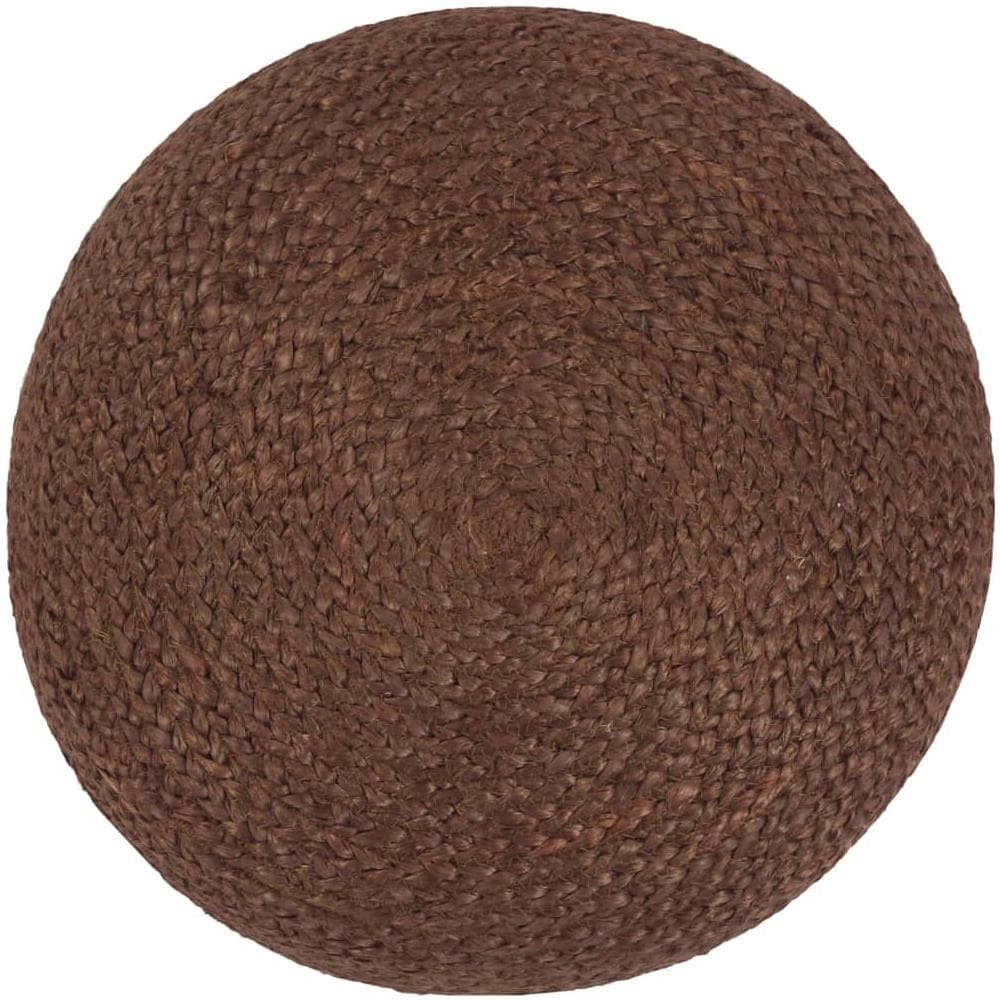 Pouf Lavorato A Mano 40x45 Cm In Juta Marrone - Foto 3