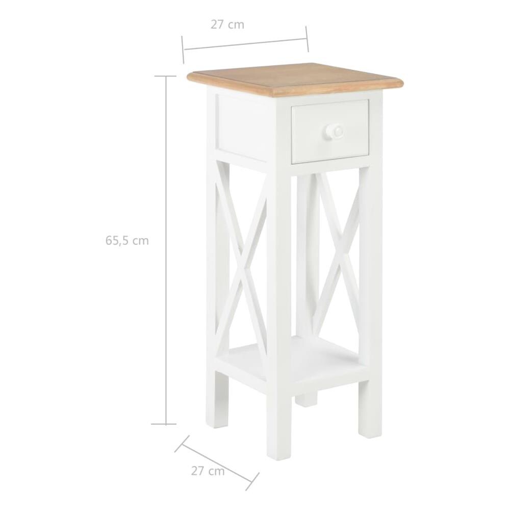 Tavolino Laterale Bianco 27x27x65,5 Cm In Legno - Foto 15