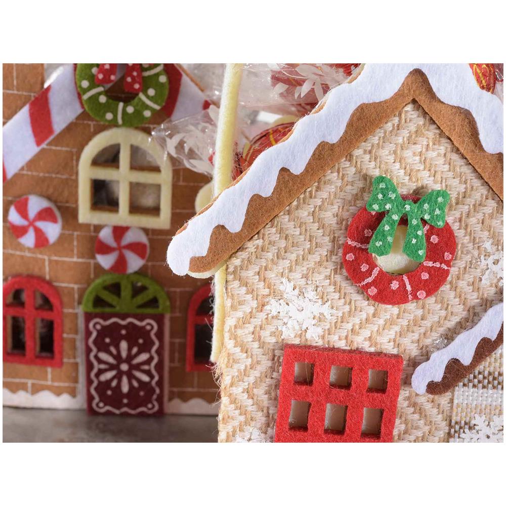 Borsette Natalizie In Feltro A Forma Di Casetta Decorazioni Per Il Natale Idea Regalo 8 Pezzi - Foto 2