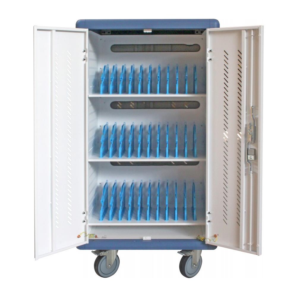 Techly Carrello Stazione di Ricarica Ventilato 30 Notebook o Smartphone Nero/Grigio - Foto 1