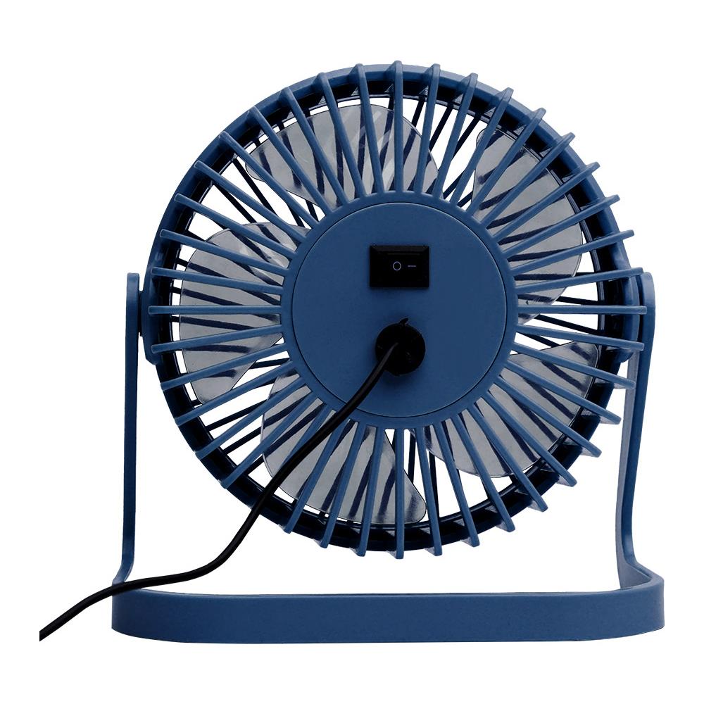 Ventilatore Da Tavolo Silenzioso Usb 2w Portatile 180º 5 Lame Cavo Usb 12cm Blu - Foto 2